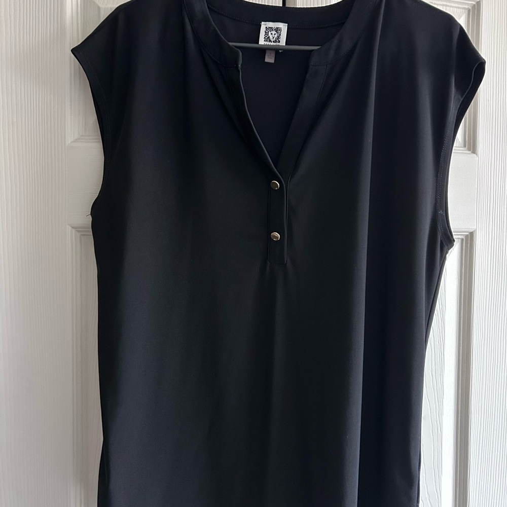 Anne Klein Black Sleeveless Blouse